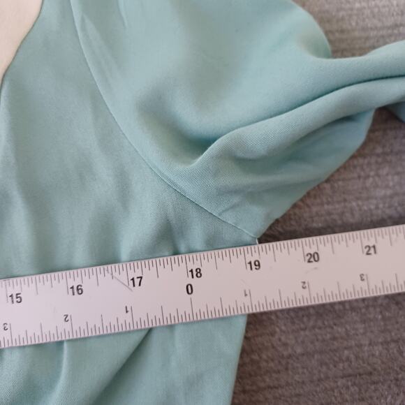 Collectif Western Shirt Womens M Embroidered Pearl Snap Retro Yoke Turquoise - Picture 8 of 11